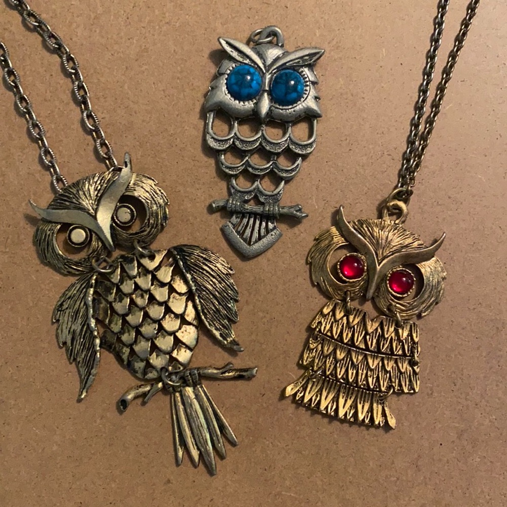 Vintage owl Necklaces.